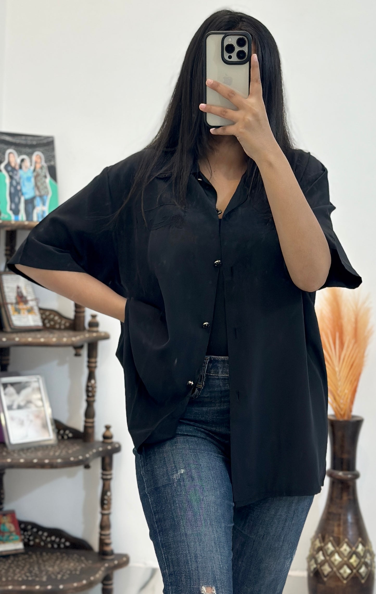 Black oversized shirt (40-42)