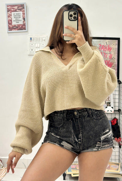 Oversized Korean sweater (Freesize upto 48)