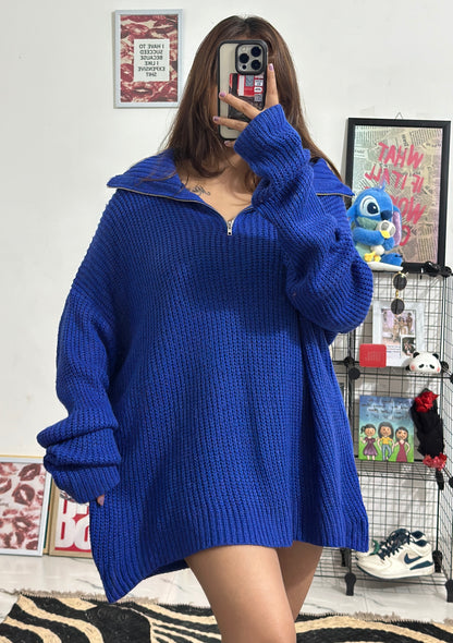 Oversized Korean zipper sweater (48-50)