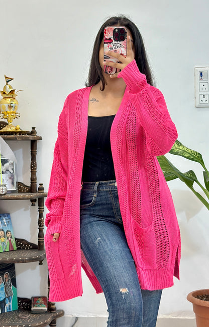 Hot pink oversized shrug (44-46)