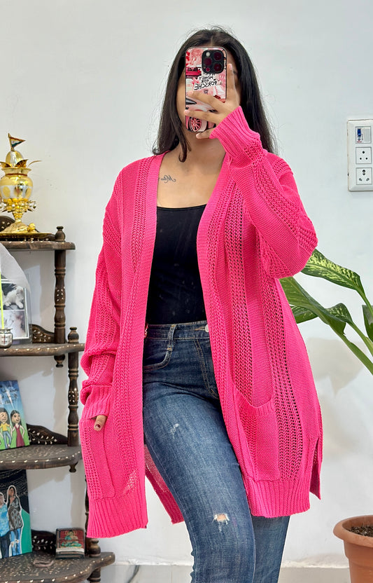 Hot pink oversized shrug (44-46)