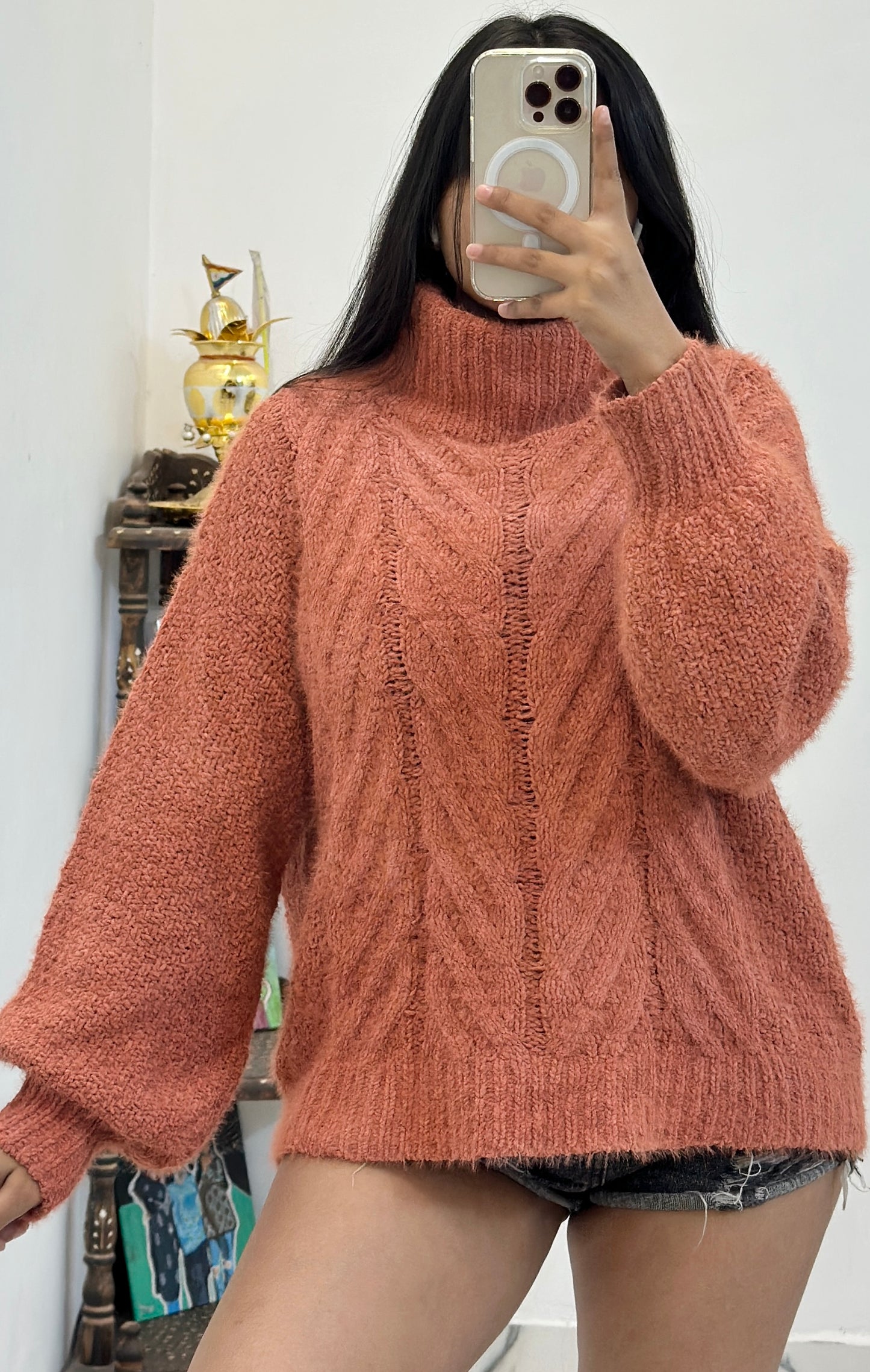 Korean oversized furry warm sweater (42-44)