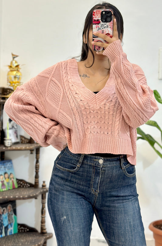 Oversized pink sweater (freesize)