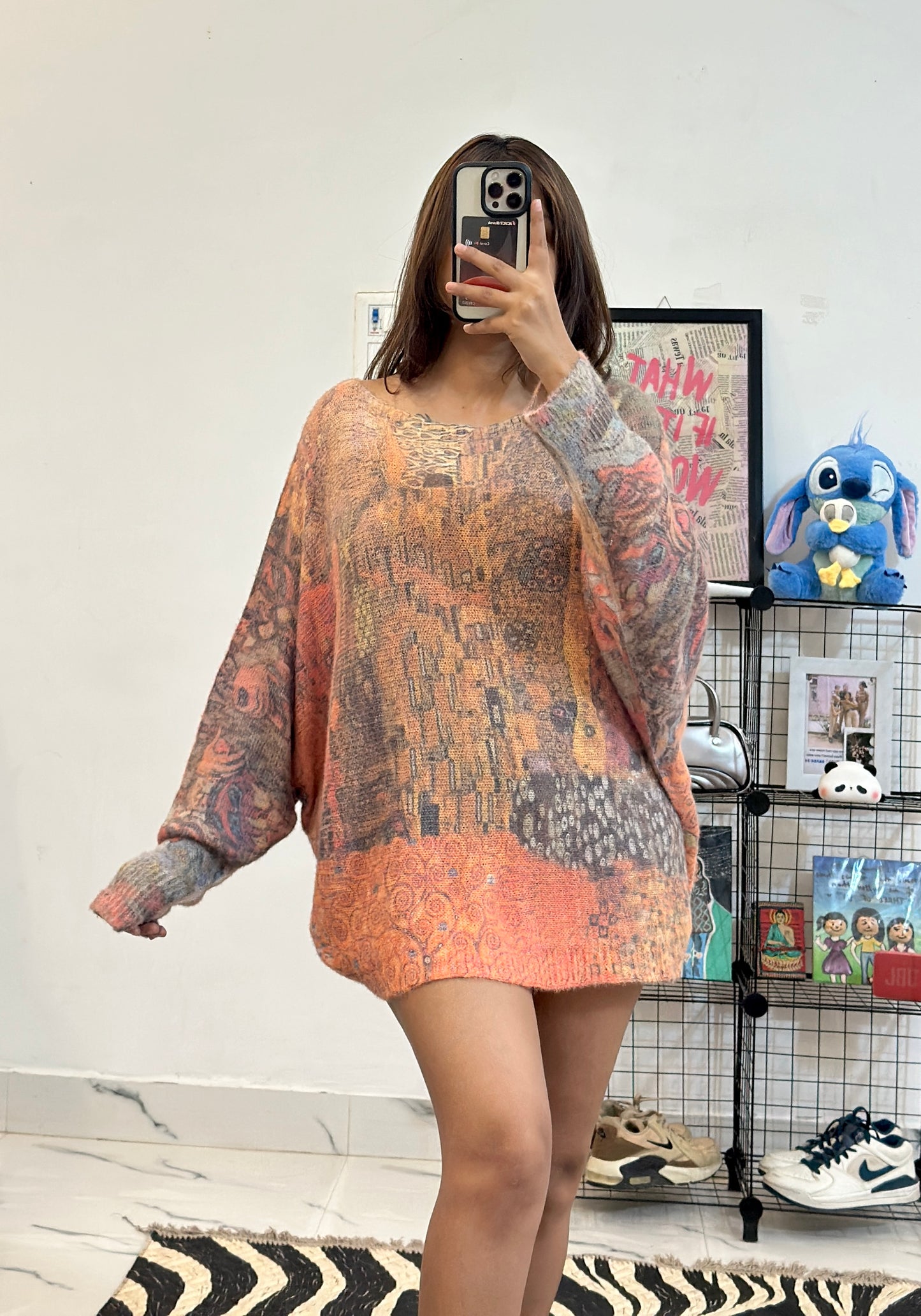 Oversized wollen top (freesize upto 48)