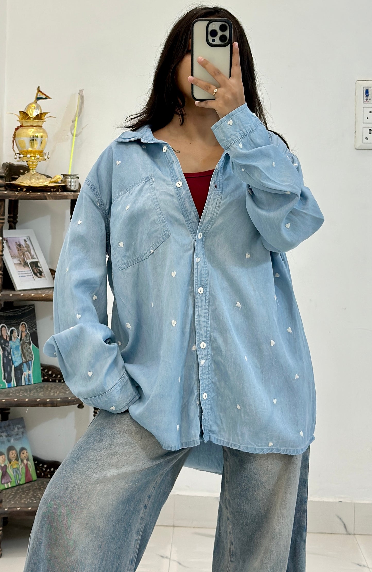 Oversized denim shirt (42-44)