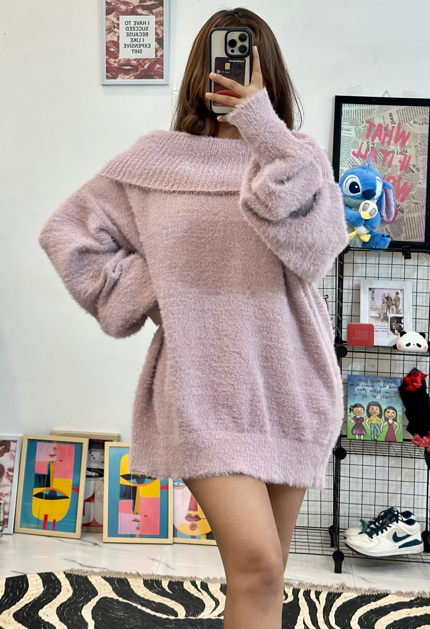 Oversized furry Korean sweater (44-46)