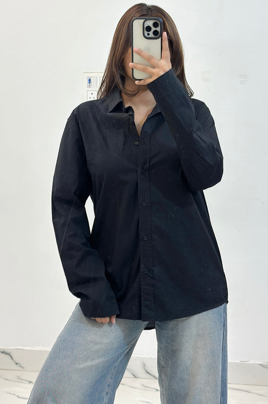 Black cotton shirt (34-36)