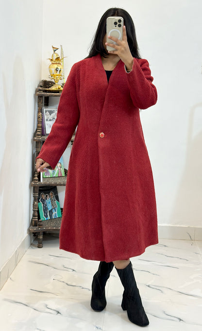 Pretty red long coat (34-36)
