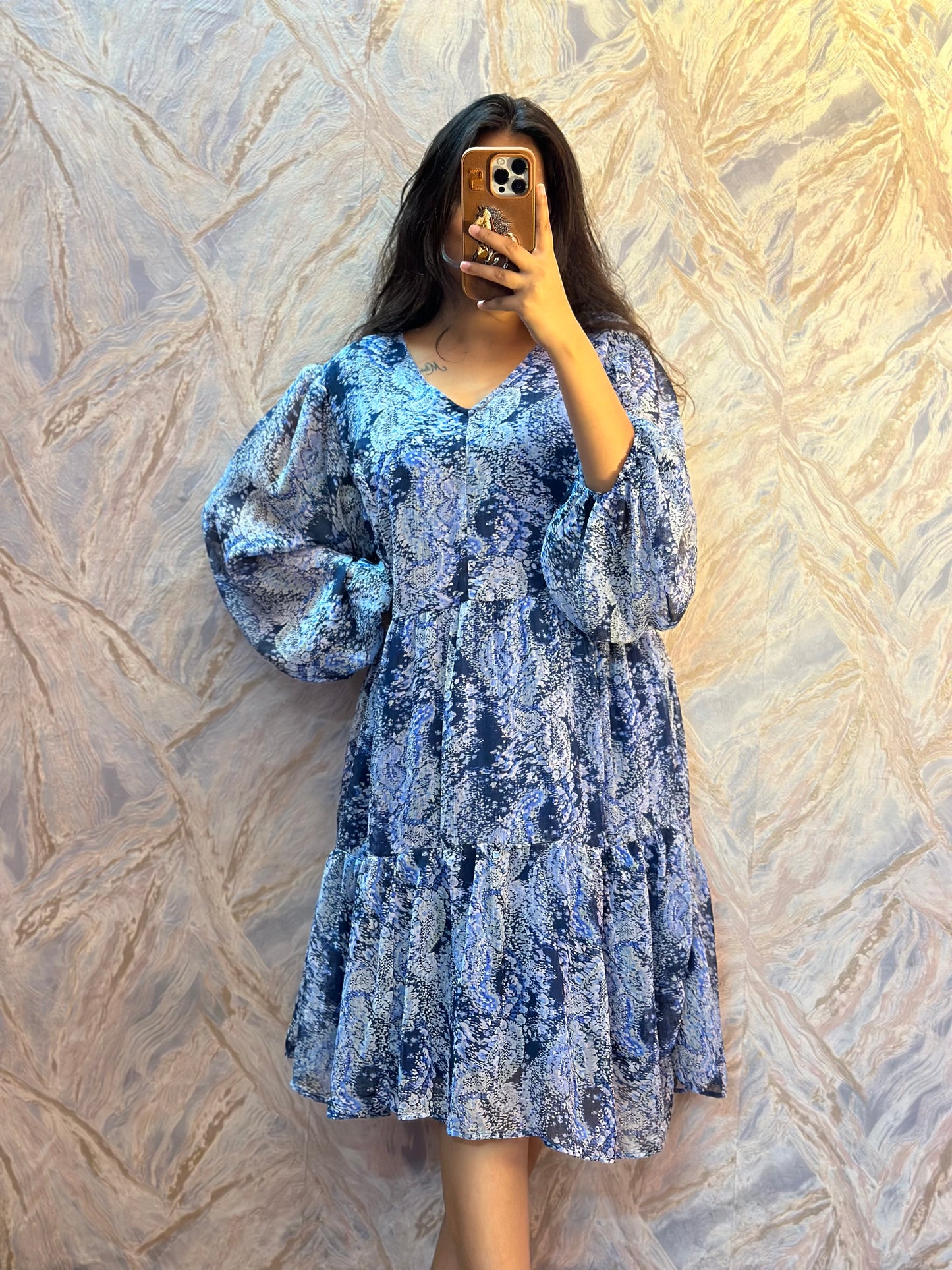 Oversized chiffon dress