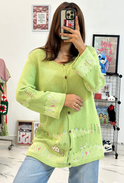 Korean embroidered cardigan (40-42)
