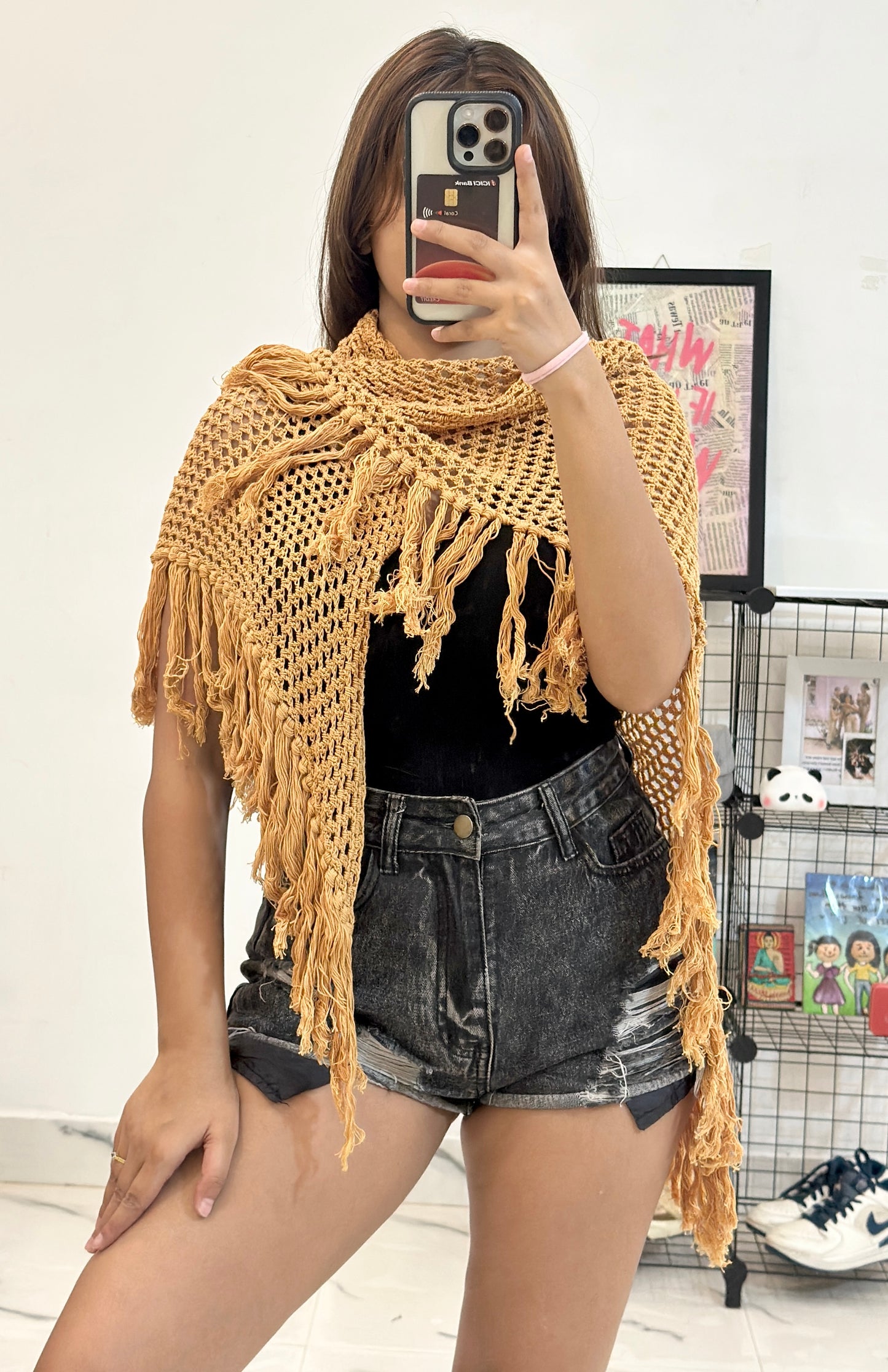 Pretty crochet scarf top
