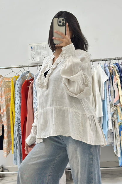 Oversized linen top (38-40)
