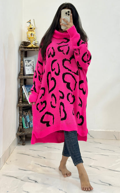 Oversized Korean long sweater dress (48-50)