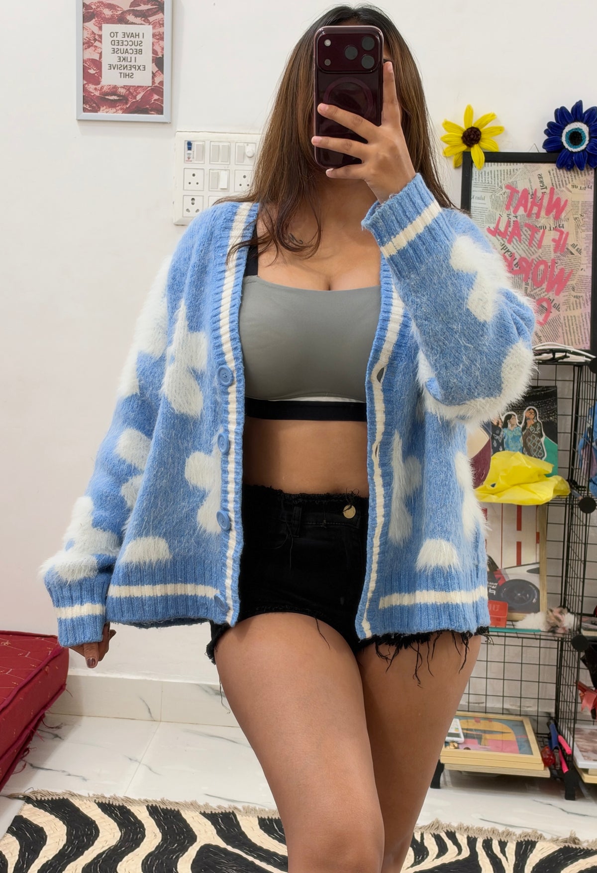 Oversized Korean furry cardigan (40-44)